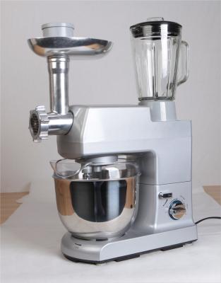 China All In One 5L Electric Stand Mixer 1000W Silver Color 10 Speeds With Blender for sale