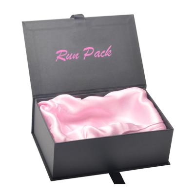 China Recycled Materials Wholesale Custom Logo Luxury Black Wig Hair Extensions Packaging Boxes Christmas Gift Box Apparel Box Insert Satin With Ribbon for sale