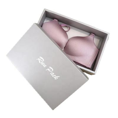 China Recycled materials like Logo Custom Accepted Bra Scarf printed packaging and printing pink card paper lingerie box for bra for sale