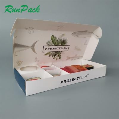 China Recycled Materials Logo Printing Luxury Custom Eco-friendly Delivery Take Away Bento Food Packaging Cardboard Paper Sushi Takeout Box for sale