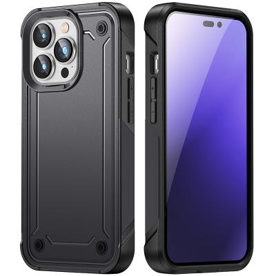 China Hot Selling Luxury Shockproof Radio Charging Dual Protection TPU Soft Hard PC Phone Case For iPhone 14 Case Heavy Duty for sale