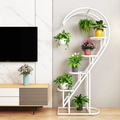 China Wholesale CLASSIC Heart Shape Plant Stand Display Wedding Modern Metal 5 Tier Flower Plant Pot Rack Indoor Stand for sale