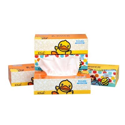 China Eco-friendly Soft Comfortable OEM Branded Facial Tissue Box Tissue Paper Soft Absorbent Facial Box for sale