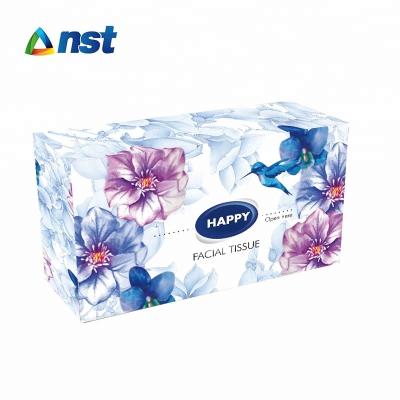 China Soft Comfortable White Color Tissue Paper Custom Printed Facial Box for sale