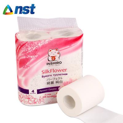 China Original Bath Room OEM Virgin Wood Pulp Roll Toilet Paper Tissue for sale