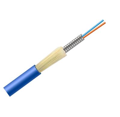 China FTTX 2 Core Spiral Fiber Optic Cable 1KM/reel SM/MM 1core 2core 4Core Armored Indoor Indoor Armored Fiber Optic Cable for sale