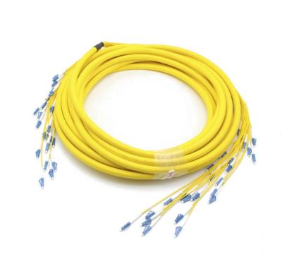 China FTTX LC Pre Terminated OS2 Fibers Single Mode Indoor Multi-fiber Tight-shielded Breakout Cable Assemblies 12/24 With 0.5m Fanout Leg for sale