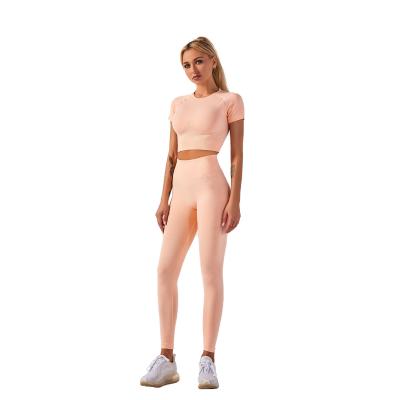 China QUICK DRY knitting seamless sports yoga set active fitness women gym suit women outwear for sale