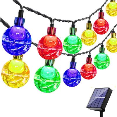 China Eco-friendly Outdoor Solar Crystal Ball String Light 50LED 8 Modes Waterproof Fairy Lights for Garden Patio Yard Fence Wedding Christmas for sale