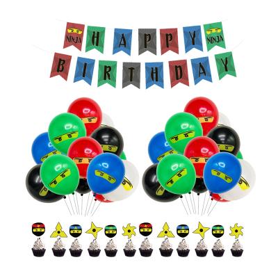 China smlhparty Ninja Warrior Balloons Banner Birthday Decorations Beauty Decorations Birthday Party Decorations For Kids for sale