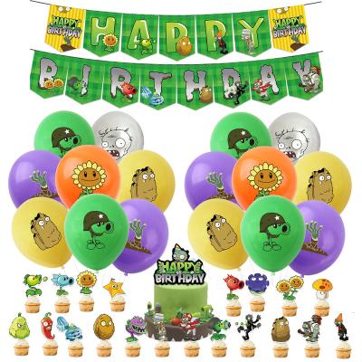 China Beauty Decorations Birthday Party Decorations smlhparty Plants Vs Zombies Balloons Banner Birthday Decorations Cake Topper Birthday Decorations for sale