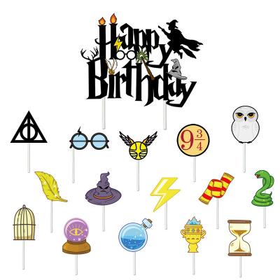 China smlhparty Harry Happy Birthday Cake Topper Kids Birthday Party Cake and Cupcake Toppers Cake Decorations Set for sale