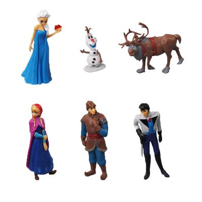 China Frozen Toy Frozen Figures Cake Topper Model Cartoon Toy Action Number 6PCS Birthday Party Cake Decoration smlhparty for sale