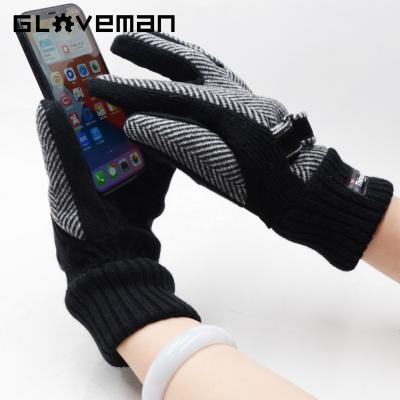 China New Design Jacquard Fabric Fashion Glove Comfortable Full Hand Full Finger Stretch Synthetic Leather Driver Drivimg Gloves For Unisex for sale