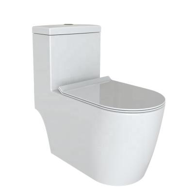 China Automatic Operation One Piece Lavatory Sanitary Ware Stunning Modern Ceramic One Piece WC Bathroom Toilet Seat Cover And Cistern Trim To Floor for sale