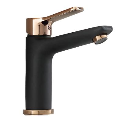 China Single Lever Basin Faucets Bathroom Faucets Matt Black Design Hot Cold Water Mixer Handle Zinc Alloy Brass Modern Thermostatic Sink Faucet for sale