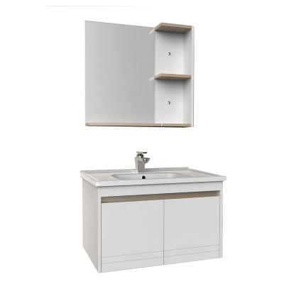 China Modern Factory Directly Supply Modern Wall Mounted PVC Bathroom Vanity Cabinet Set Sink for sale