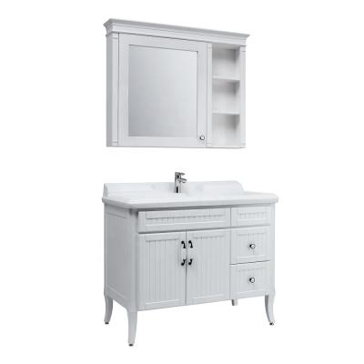 China New PVC Surface Corner Modern Waterproof Bathroom Wash Basin Single Sink Cabinet Vanity for sale