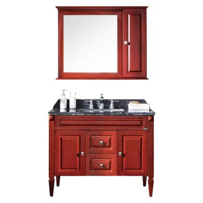 China Traditional Hot Sale Whole Floor Standing Vintage Style Bathroom Vanity Set With Natural Marble Countertops for sale