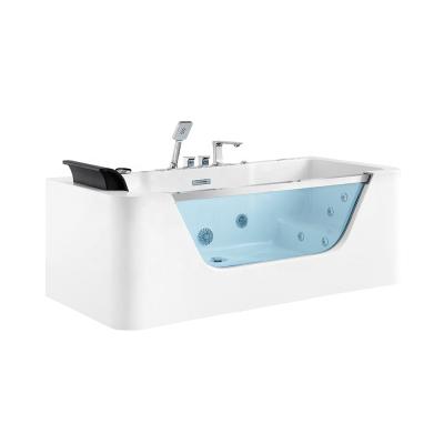 China Hot Sales Luxurious Freestanding Indoor Ceramic Freestanding Drainer One Person Bathroom Whirlpool Massage Bathtub 3 Years for sale