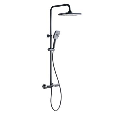 China With Slide Bar 3 Function Constant Temperature Black High End Shower Set for sale