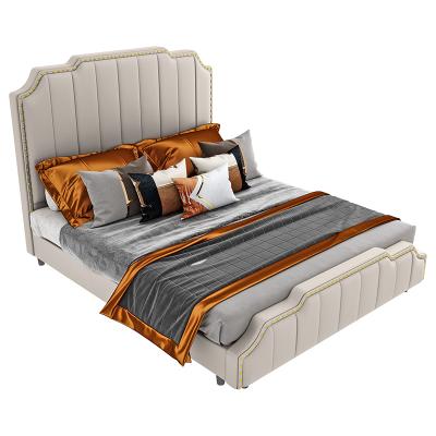 China Household Wholesale Adjustable Simple Fashion Modern Comfortable Bedroom Furniture (Other) Leather Bed for sale