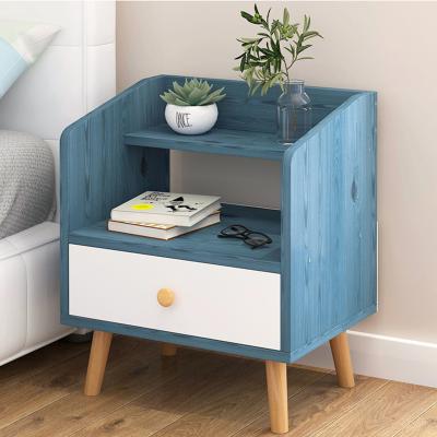 China Bedside Foldable Single Locker Bedroom Bedside Table Storage Cabinet Modern Wooden Nightstand for sale