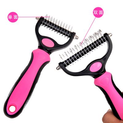 China Single and double-sided opening comb pet dog hair comb opening stocked opening comb border care products for sale