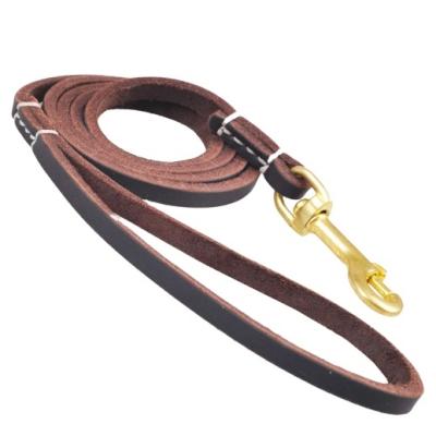 China Genuine Leather Stocked Copper Hook Dog Leash Collar Dog Leash Leather Leash for sale