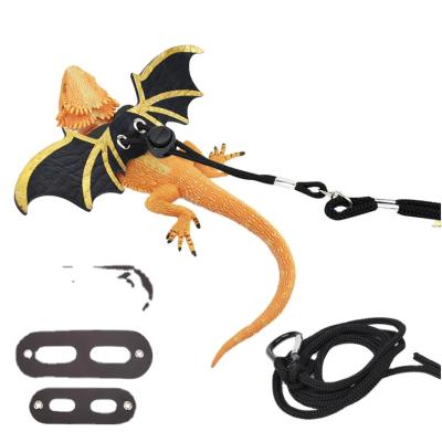 China Viable Pull Rope Lizard Pet Wings Pet Crawling Supplies Small Chest Strap Chameleon Squirrel Pull Leather Rope for sale