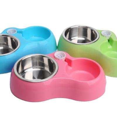 China Automatic Pet Water Bottle Food Bowl Pet and Stainless Steel Dual Function Feeder for sale