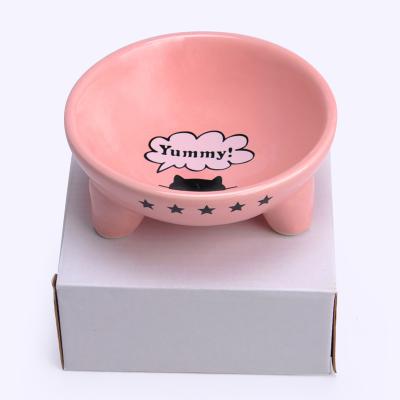 China Ceramic Stocked Cat Pet Bowl Small Dog Teddy Dog Bowl Cat Bowl Pot Tripod for sale