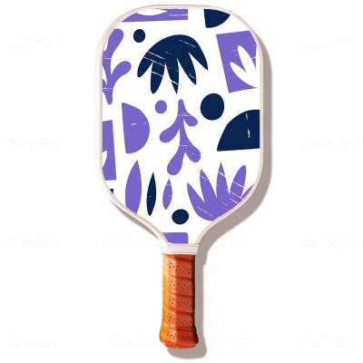 China Customizing Dongli Sports factory Uv Print Design Custom Pro Pickleball Paddle Usapa Approved Pickle Ball Paddle tour grip brown handle for sale