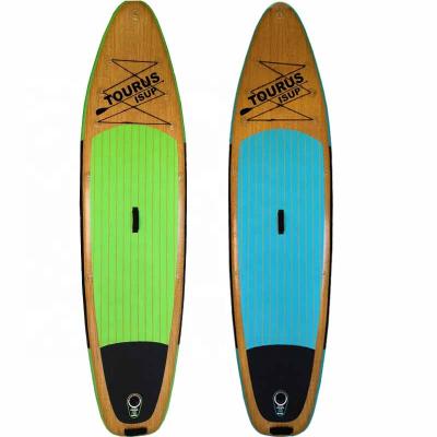 China 2021 Wholesale Popular Design Unisex Wooden Inflatable SUP Stand Up Paddle Board Wooden Paddle Board for sale