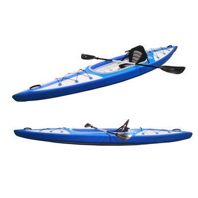 China Whitewater Foldable Sea Boat PVC 1 Person Drop Stitch Inflatable Canoe Kayak with Accessories for sale