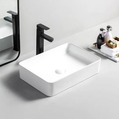 China Easy Clean Wholesale Rectangle Ceramic Cabinet Art Sink Sanitary Ware 50CM Top Product Bathroom Sink for sale