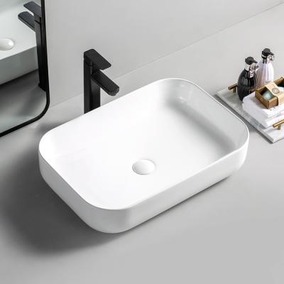 China Modern Custom Square Art Wash Basin Sink Ceramic Color Wastafel Keramik 45cm Bathroom Countertop Bowl Sink for sale