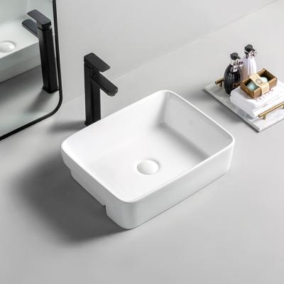 China Easy Clean Ceramic Basin CIF Ceramic Basin Lavabo Bathroom En Semi Recessed Countertop Lavatory Sinks for sale