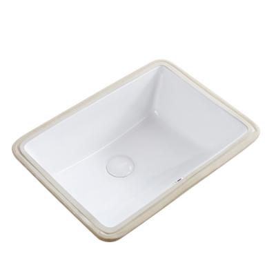 China Bathroom Rectangle Wash Basin Waterproof Luxury Glossy Ceramic Under Counter Basin for sale