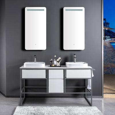 China Durable Custom Height Bathroom Furniture Mirror Cabinet Combo Washbasin Cabinet Modern Vanities for sale