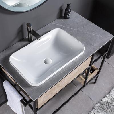 China Durable OEM ODM Hotel Vanity With Wash Cabinet Double Basin Lavabo Bathrooms Smart Mirror Vanity Set for sale