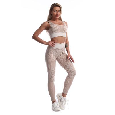 China Anti-Bacterial 2023 Jogger Seamless Sportswear Fitness Gym Clothing Women 5 Piece Ribbed Yoga Set Sports Bra Leggings Activewear for sale