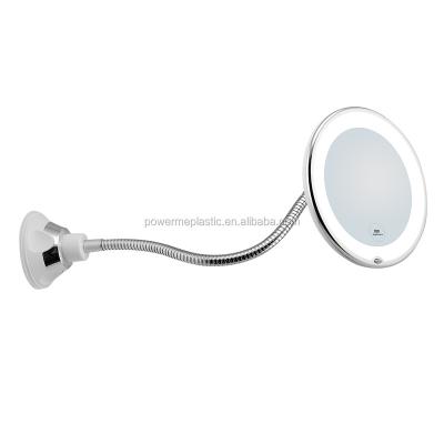 China Lighted LED Wall Mirror Gooseneck Flexible Wall Mounted Cosmetic Mirror for sale