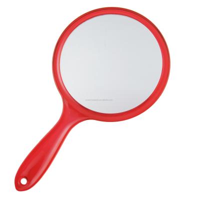 China Magnifying Double Sided Plastic Hand Held Makeup Mirrors Hair Salon Personalized Hand Held Mirror for sale