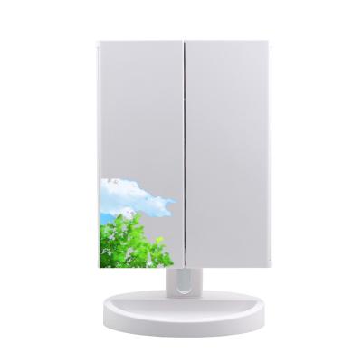 China Triple White Led Lighted Makeup Vanity Mirror Vanity Mirror Cosmetic Mirror With LED Lights for sale