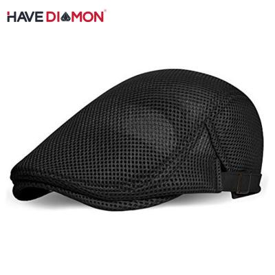 China Fashion Men's Fashion Men's Mesh Flat Cap Breathable Summer Newsboy Hat Ivy Hat Gatsby Newsboy Hat Newsboy Hat Beret For Driving Hunting for sale