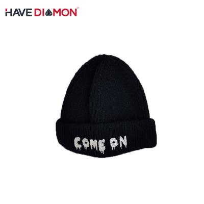 China breathable & Wholesale Personality Knitted Hat Winter Warm Thermal Fashionable Hat Cool Embroidery Beanie Hat Waterproof for sale