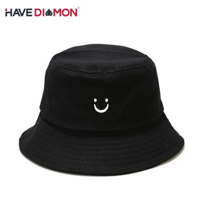 China Summer Casual Travel Face Fisherman Cute Bucket Hat Beach Sun Smile Hat For Women Men Bucket Hat for sale