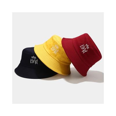 China Custom Character Order 100% Cotton Bucket Hat Embroidery Logo for sale