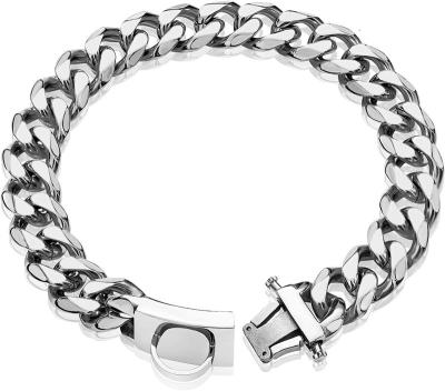 China 19MM Hexagon Stocked Stainless Steel Polished Titanium Steel Raw Dog Chain Pet Collar Mount Buckle P-Chain Dog Chain for sale